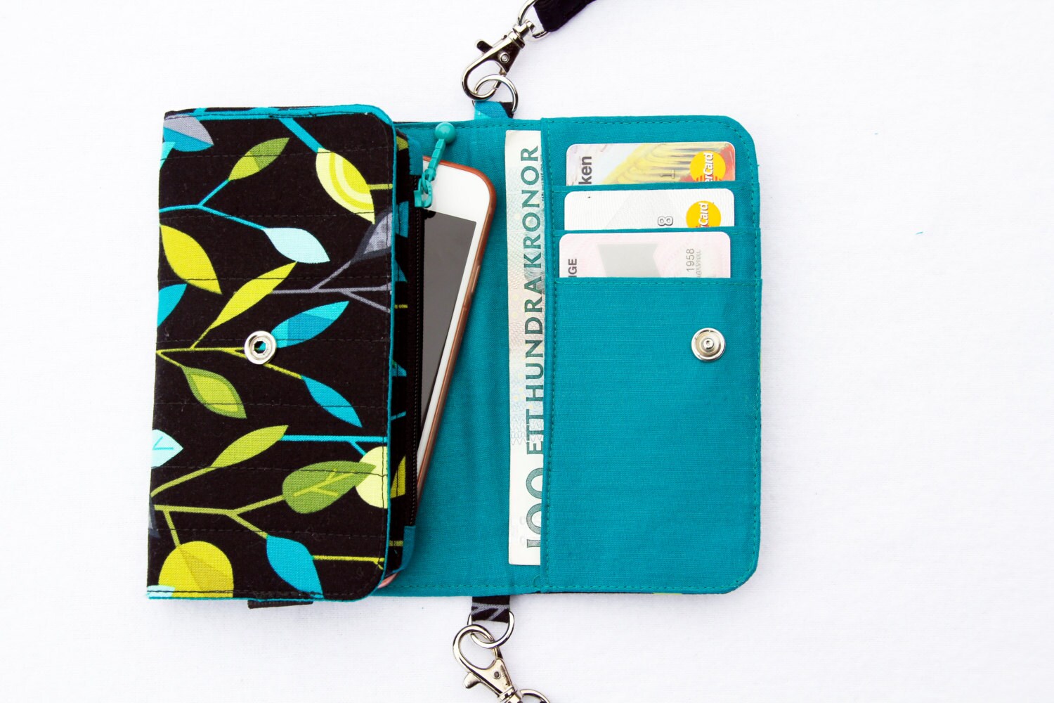 Cell Phone Wallet with Zipper Pocket Wallet Pattern Clutch | Etsy