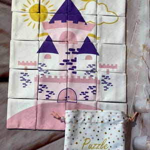 Puzzle en tissu Château de Princesse - Un voyage féerique pour les petites rêveuses