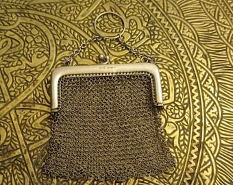 Antique Art Deco Sterling Silver Chain Link Purse