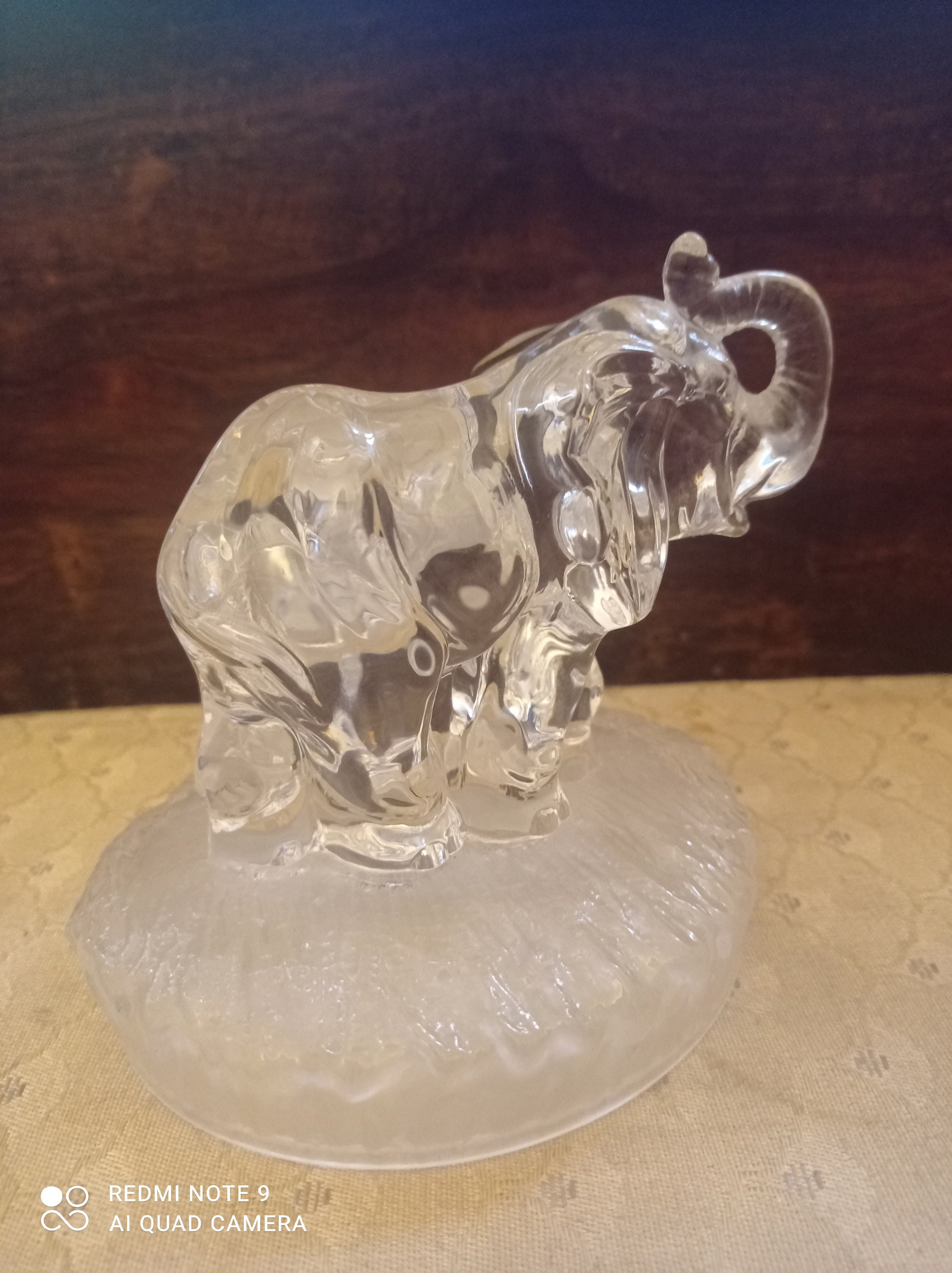Lead Crystal Elephant and Calf Figure Royal Crystal Rock Etsy