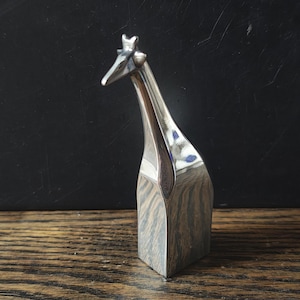 Vintage Dansk Designs Silver Plated Giraffe Paperweight Scandinavian Design