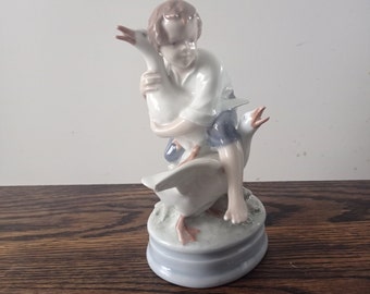 はなぞの様【美品】ロイヤルコペンハーゲン ガチョウと歩く少女