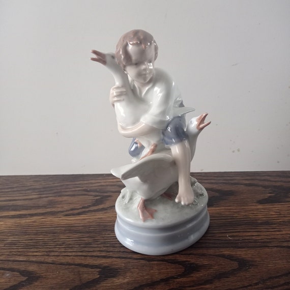 ヴィンテージ ロイヤル コペンハーゲン 磁器フィギュア：ガチョウ泥棒