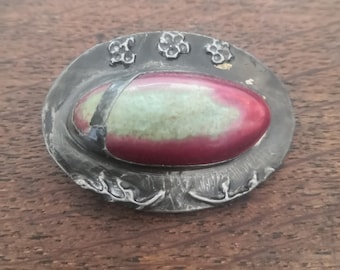 Ruskin Style Arts & Crafts Pewter Brooch