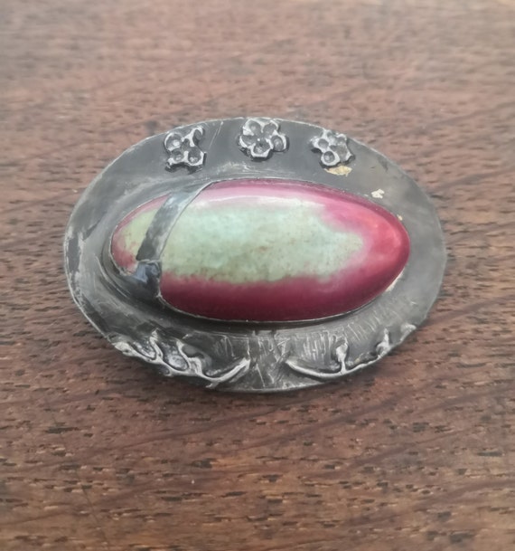 Ruskin Style Arts & Crafts Pewter Brooch