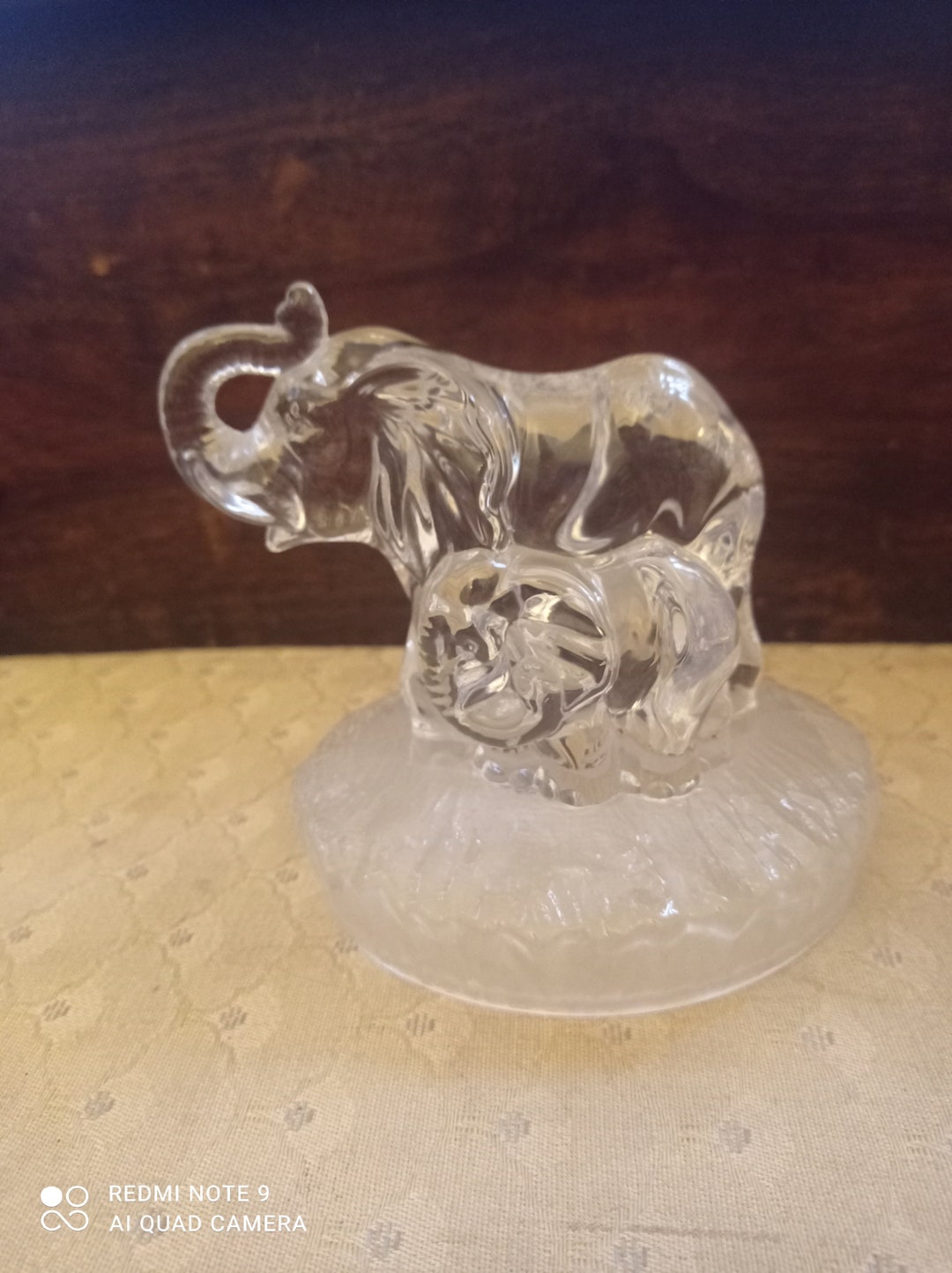 Lead Crystal Elephant and Calf Figure Royal Crystal Rock Etsy