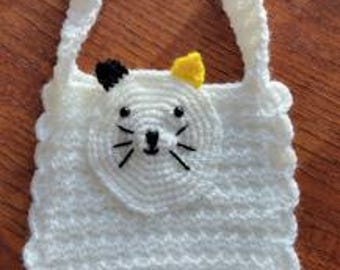 Cat Face Purse Crochet Pattern Child Size pdf Instant Download