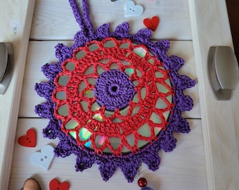 CD Mandala Window/Porch/Garden Hanging Pattern pdf Instant Download Crocheted Thread