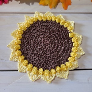 Sunflower Coaster Thread Crocheted pdf Pattern