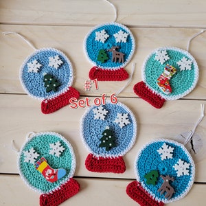 Snow Globe Ornament Pattern  pdf Instant Download Crocheted Thread