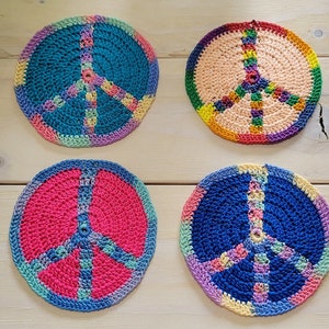 Peace Sign Coaster Thread Crocheted pdf Pattern