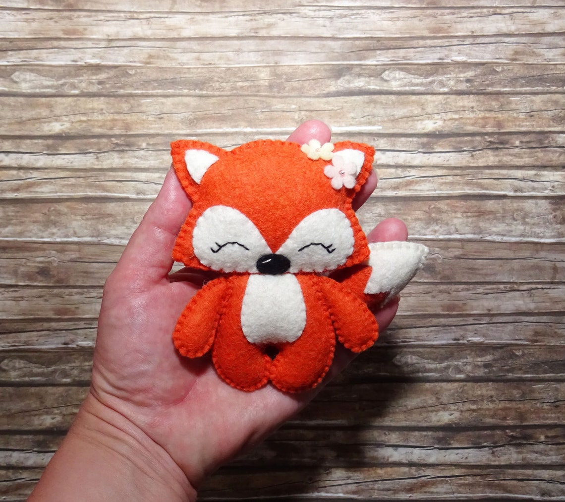 Fox Ornament Wool Felt Orange Fox Woodland Animal Kidsroom Etsy