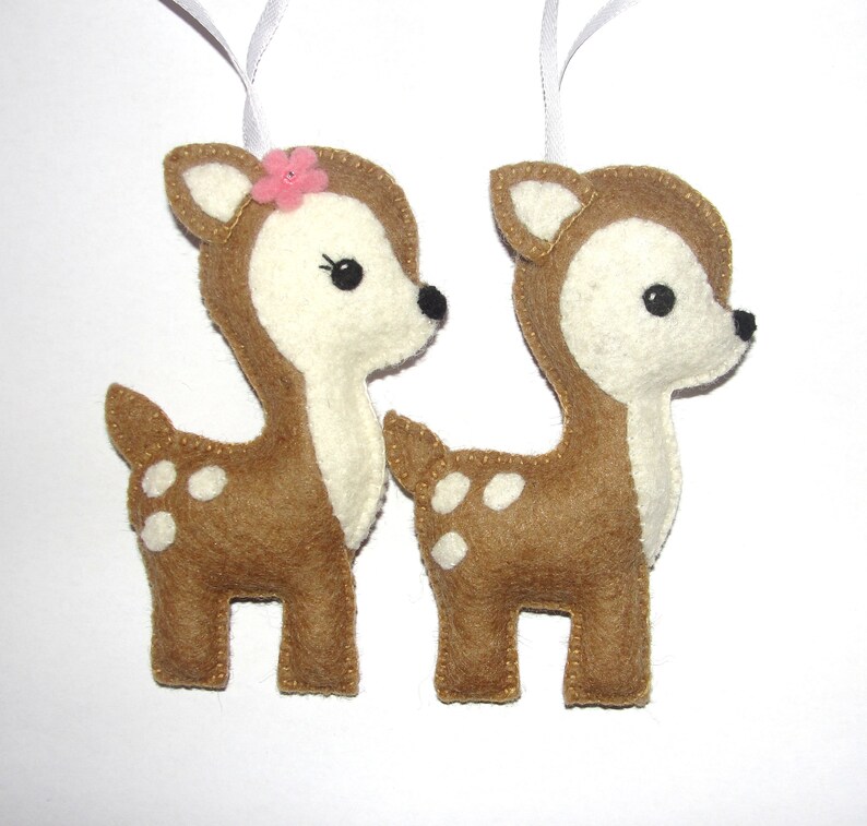 Wool Felt Deer Ornament Reindeer Ornament Kidsroom Decor Etsy