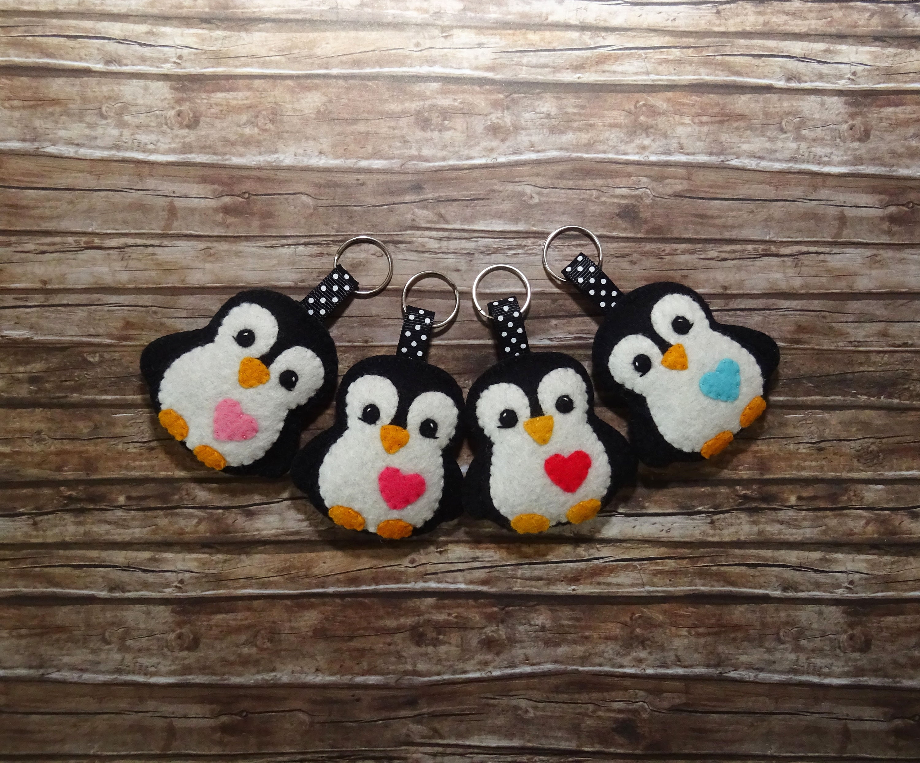 Wool Felt Penguin Keychain Penguin Keychain Keyring Key - Etsy