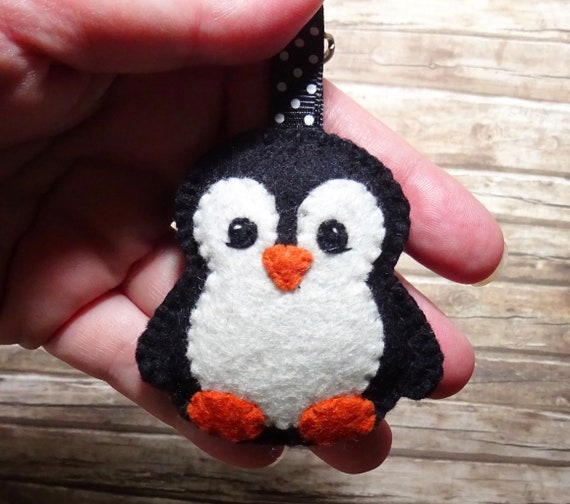 Pinguin Schlüsselanhänger, Pinguin Schwarz Vernickelt Schlüsselanhänger,  Pinguin Geschenk, Weihnachtsschlüsselring, Pinguin Liebhaber Geschenk -   Schweiz