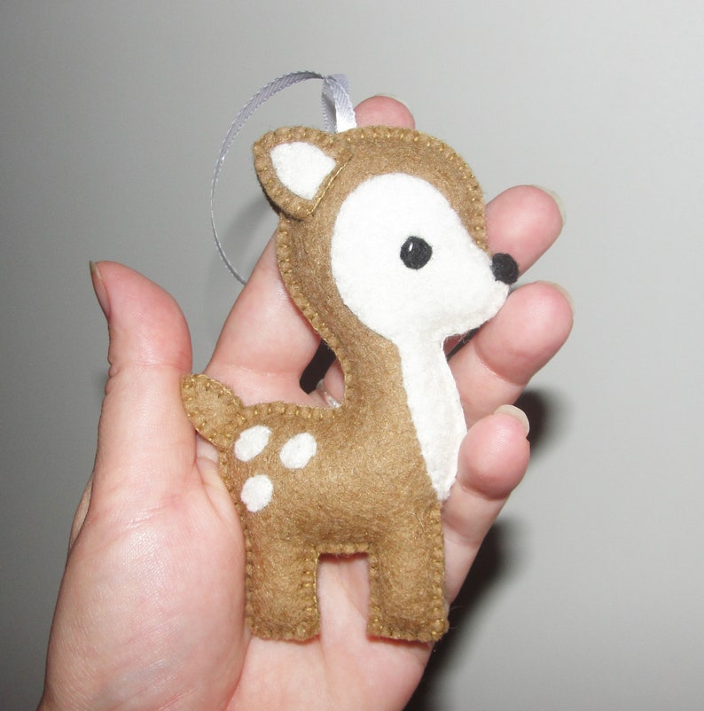 Wool Felt Deer Ornament Reindeer Ornament Kidsroom Decor Etsy