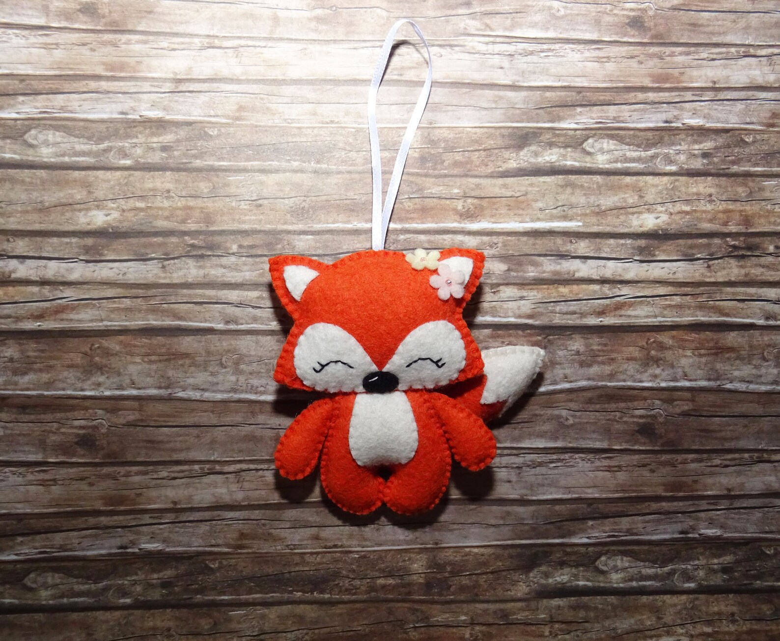 Fox Ornament Wool Felt Orange Fox Woodland Animal Kidsroom - Etsy