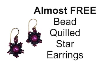 TUTORIAL - Almost FREE Bead Quilled Star Earrings