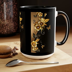 Taza de café con flores originales Kawaii, tazas de desayuno de