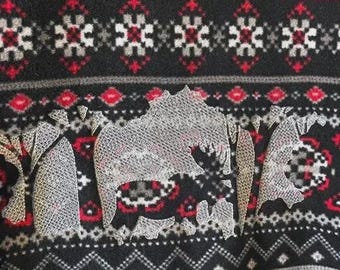 一点物 カレン・スコット ふわふわセーターベスト カスタム刺繍入りムース XL
