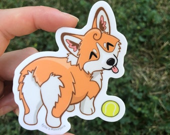 Pembroke Welsh Corgi Sticker vinyl decal cute dog art drawing