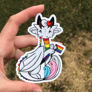 LGBTQ+ trots vlag draak vinyl sticker regenboog homo lesbisch trans-biseksueel niet-binaire queer art sticker