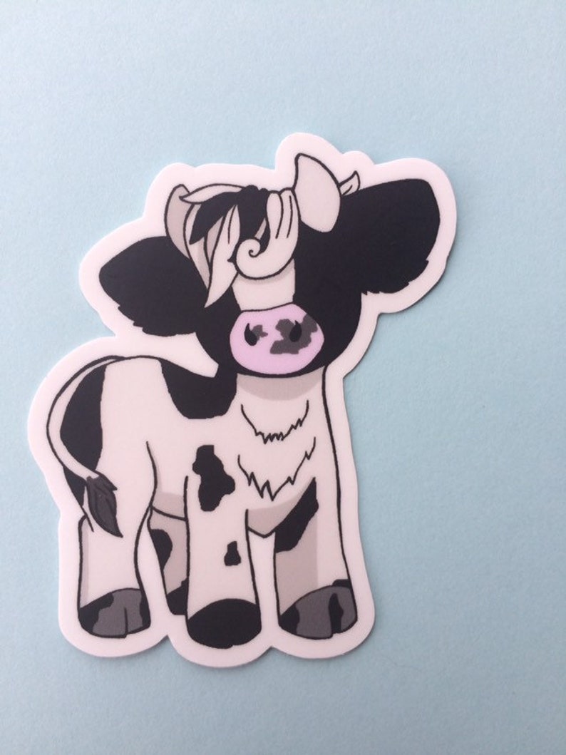 Dairy Cow Vinyl Sticker Farm Animal Gifts Painting Print Cute Etsy