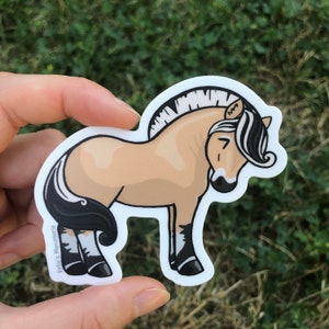 Norwegian Fjord Horse vinyl sticker waterproof decal pony equestrian art