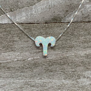 Opal Zodiac Necklace/Fire Opal/Dainty Aries Pendant/Birthday/Jewelry for Kids/Celestial Gifts/Astrology Sign Jewellery/Christmas Present
