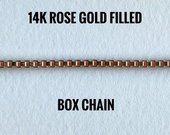 14k Rose Gold Filled Box Chain/Standard Spring Ring or Magnetic Clasp Upgrade/Minimalist/Dainty Gift Ideas/Simple Gift For Her