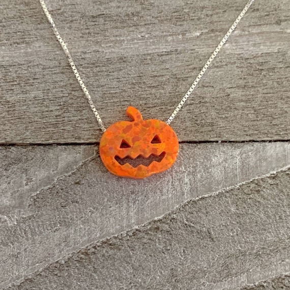 Sterling Silver Womens 1mm Box Chain Jack-o-lantern Halloween Pumpkin Pendant Necklace Sterling Silver Womens 1mm Box Chain Jack-o-lantern Halloween Pumpkin Pendant Necklace