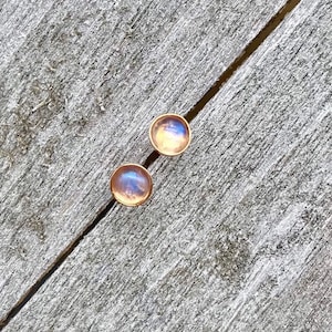 Rainbow Moonstone Studs/Sterling Silver or 14k Gold Filled/Gift for Her/June Birthstone/Tiny Moon Stones/Birthday Gift Ideas/Dainty Earrings