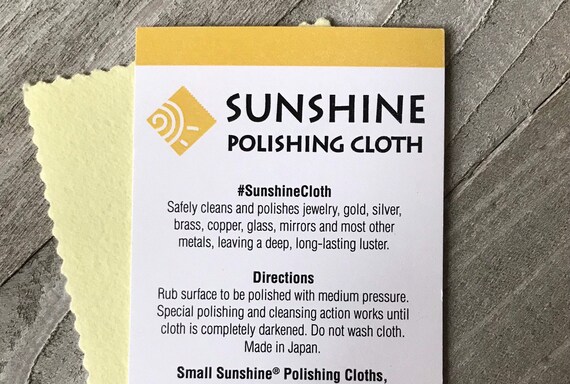 2 Sunshine Polishing Cloths Yellow & Blue Jewelry Cleaning Polish Silver  Gold