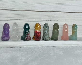 1.5” Crystal Carved Penis/Mini Phallus/Gemstone Peckers/Bachelorette Party Gifts/Crystal Dongs/Pocket Crystals/Man Parts