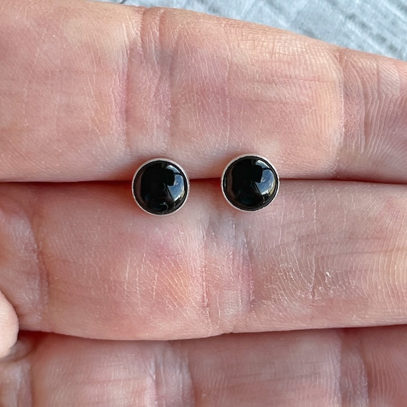 SILVER925 ONYX STUD EARRINGS /シルバー/ピアス Black Onyx Stud Earrings, 925 Sterling Silver Studs, Wedding