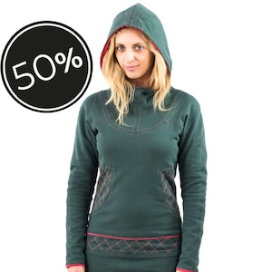 Cotton Hooded Dress with embroidered details