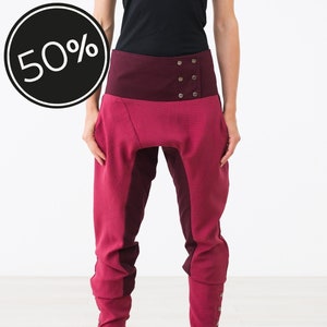 Pink Low-rise Pants with buttoned spats SIZE S imagem 1