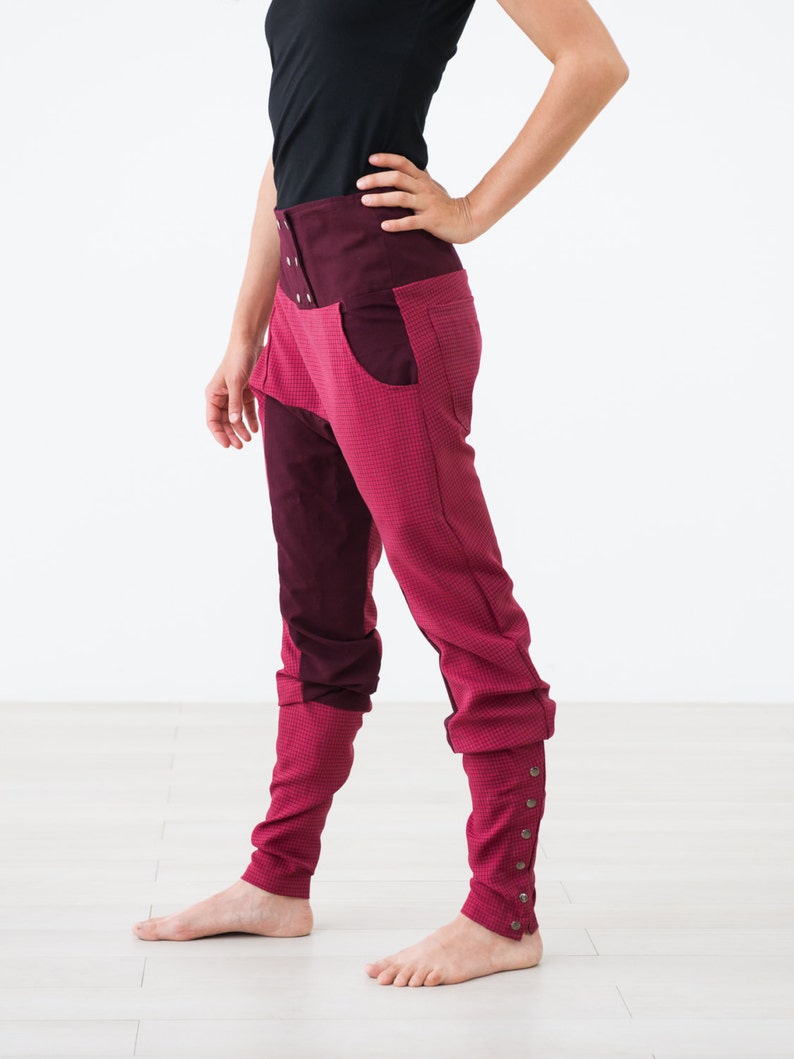 Pink Low-rise Pants with buttoned spats SIZE S imagem 2