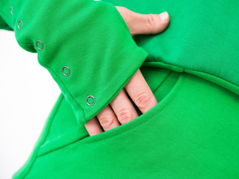 Feminine Hoodie with Huge Snap Buttons