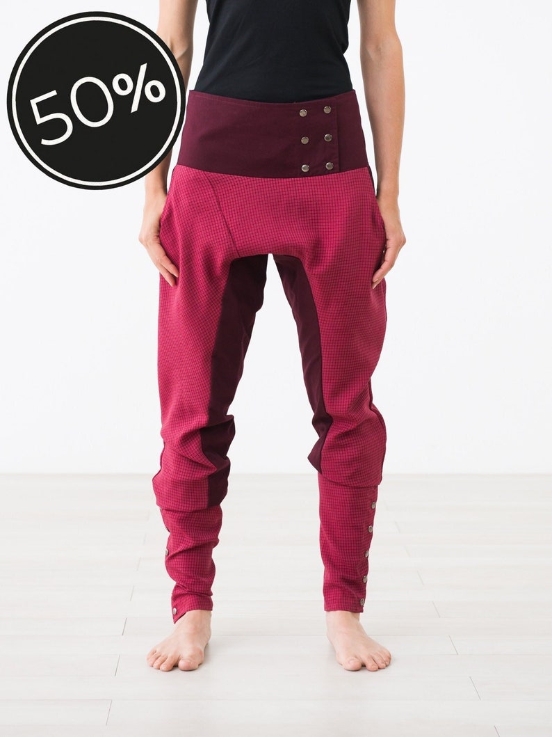 Pink Low-rise Pants with buttoned spats SIZE S imagem 1