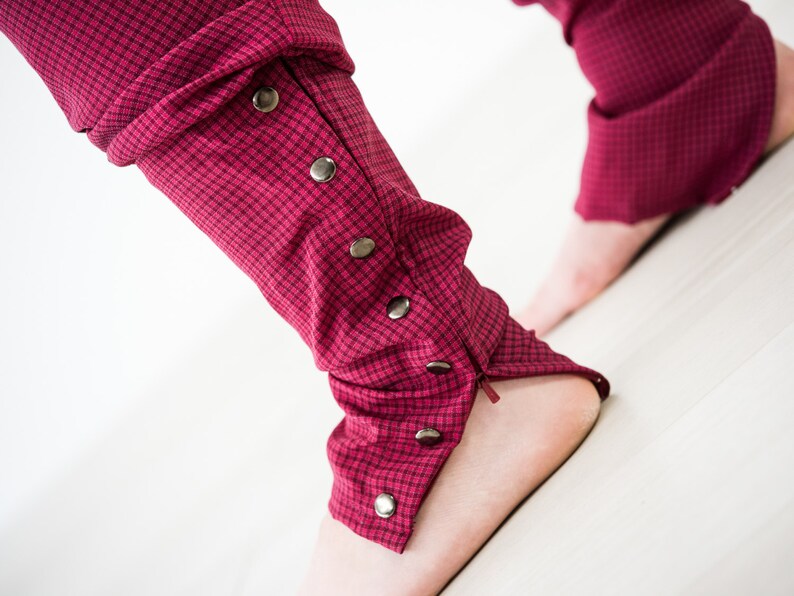 Pink Low-rise Pants with buttoned spats SIZE S imagem 5