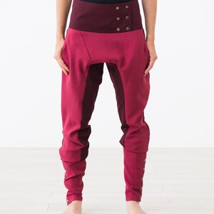 Pink Low-rise Pants with buttoned spats SIZE S imagem 3