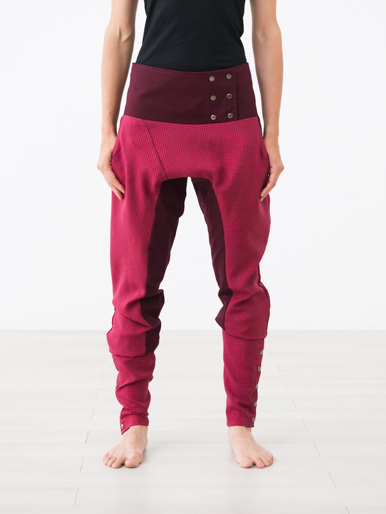 Pink Low-rise Pants with buttoned spats SIZE S imagem 3