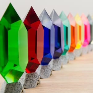 Rubis Zelda Ocarina of Time – Répliques colorées disponibles en 10 couleurs – Déco geek rétro gaming – Profitez d'une réduction dès 3 rubis!