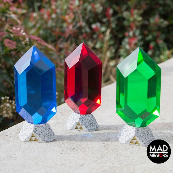 Set de 3 rubis transparents inspirés de Zelda : Ocarina of Time