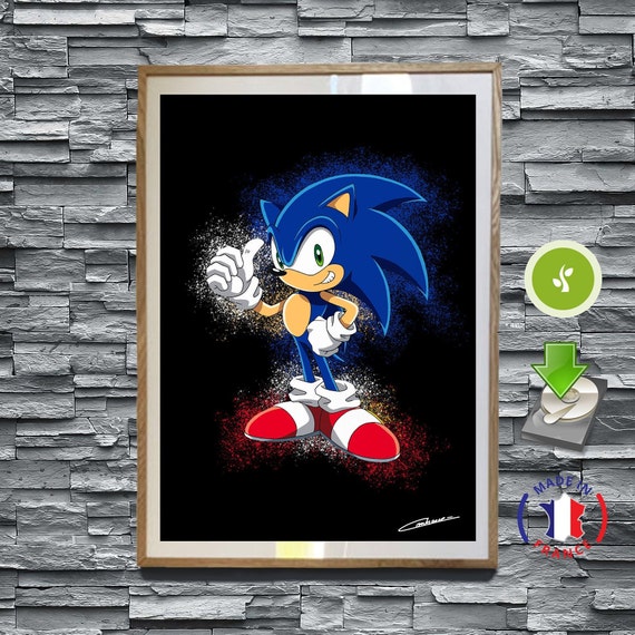 Sonic The Hedgehog Download Poster Mega Drive Sega Illustration Decoration For Gaming Room Bedroom Gift For Geek Gamer