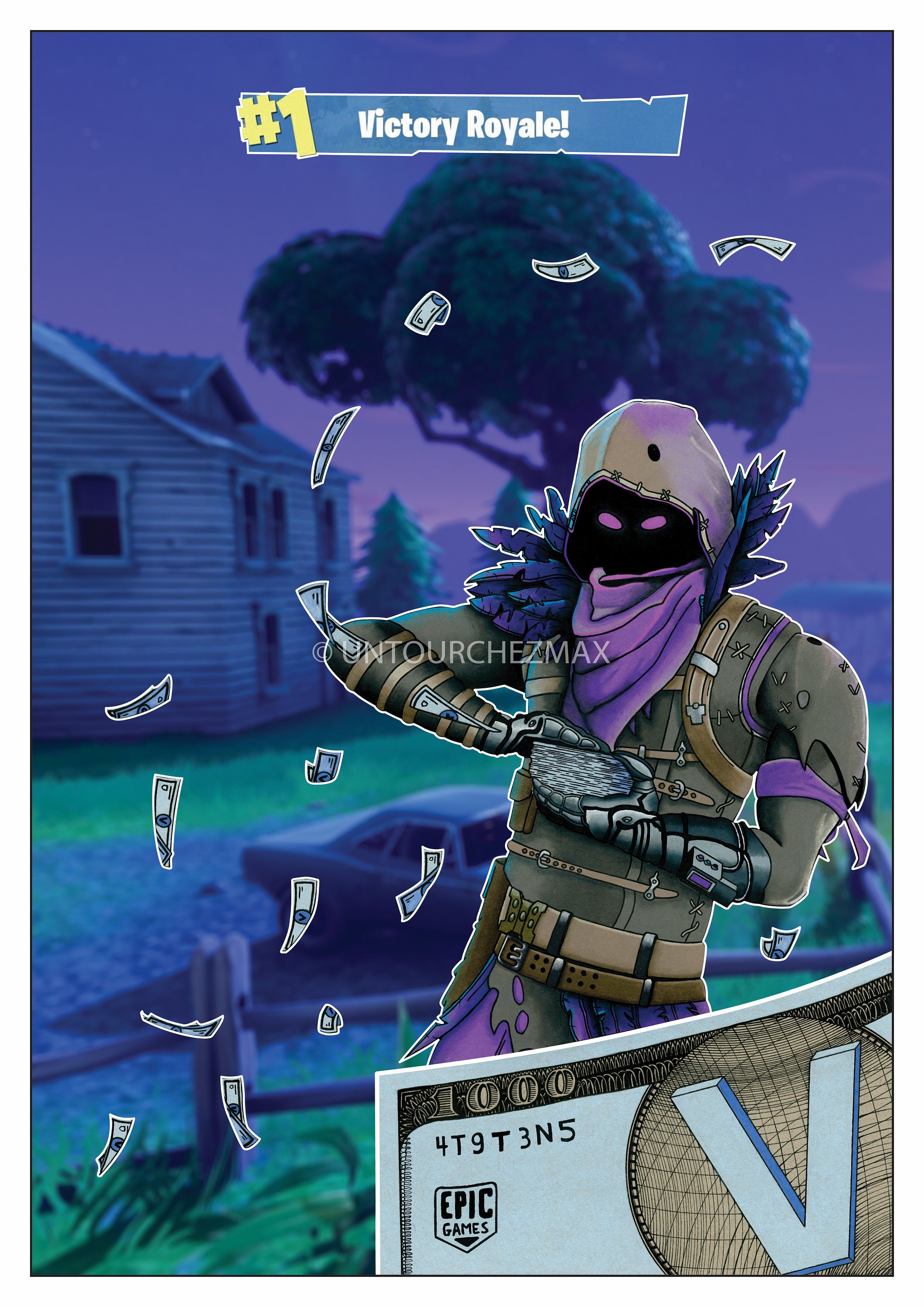 Fortnite Battle Royale To Download Legendary Skin Raven Etsy - 50