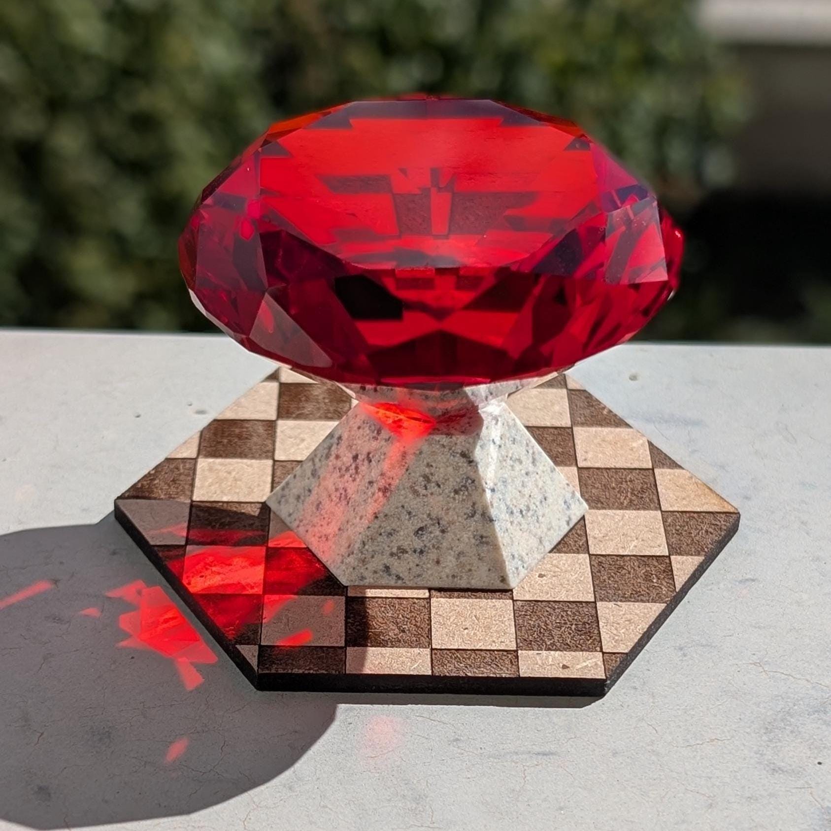 Sonic Chaos Emerald, a Glass Replica of the Sega Mega Drive