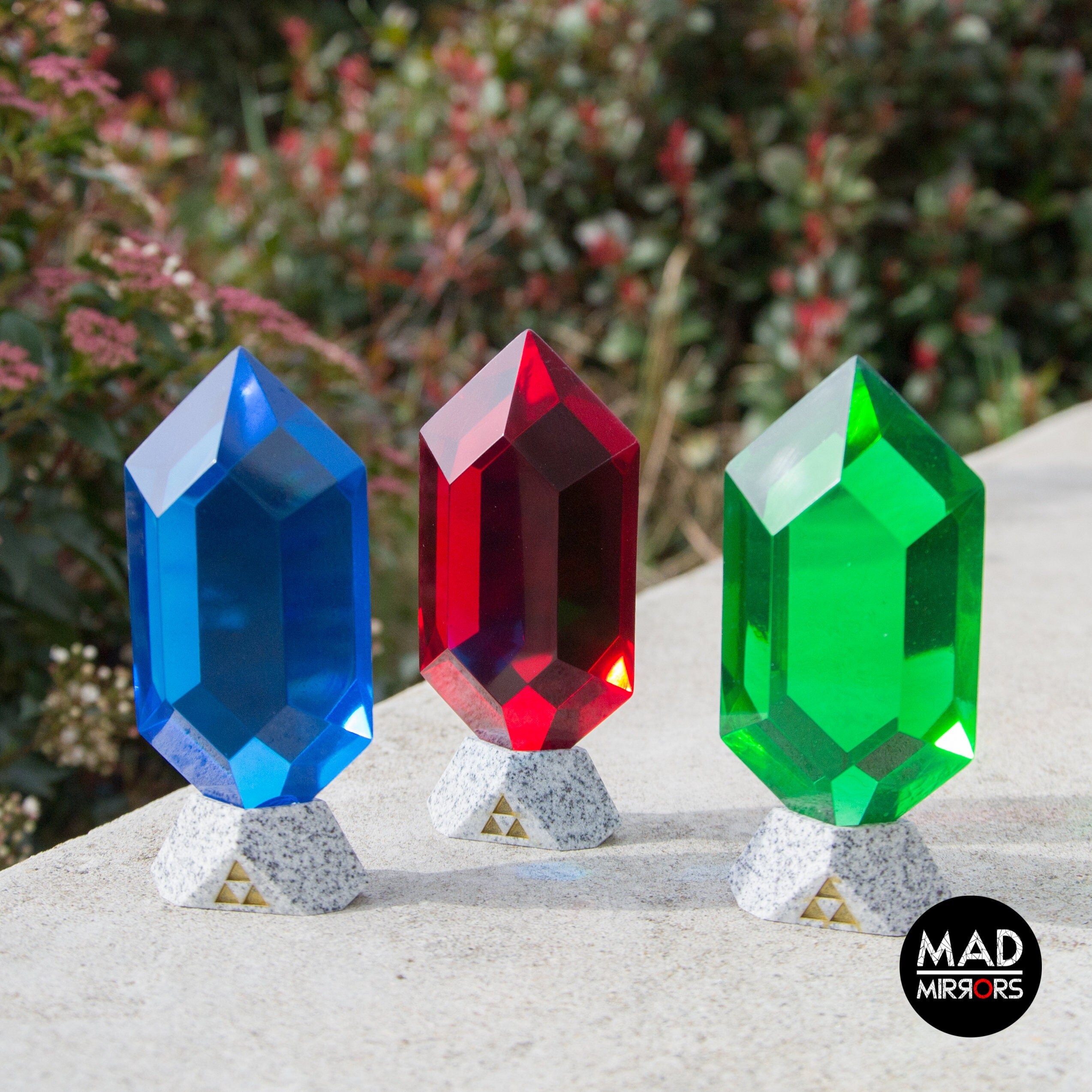 Set de 3 Rubis Transparents Inspirés Zelda Ocarina Of Time