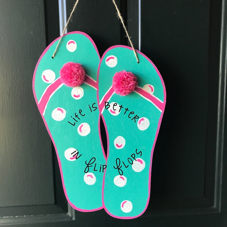 Flip flop door hanger great for a beach house summer door hanger